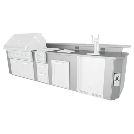 Hestan - 12' Outdoor Living Suite with Countertop and Bar - Silver