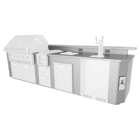 Hestan - 12' Outdoor Living Suite with Countertop and Beer Dispenser - Silver