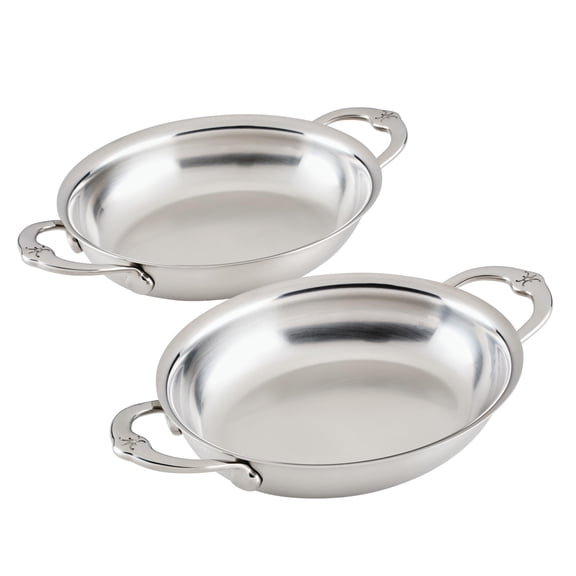 Hestan OvenBond Provisions - Oval au Gratin Dishes Stainless Steel, Set of 2, (13 Ounce), Small (6.5" x 5.5")
