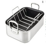 Hestan Provisions - 16.5" Classic Clad Nonstick Roasting Pan with Stainless Steel Rack