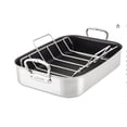thumbnail image 1 of Hestan - Provisions Collection - Classic Clad Nonstick Roasting Pan with Stainless Steel Rack, Induction Cooktop Compatible, 16.5-Inch, 1 of 5