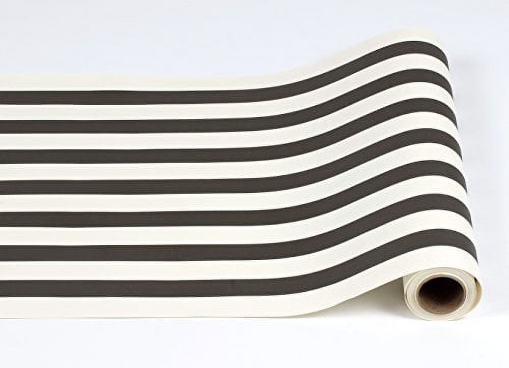 Hester & Cook Black and White Striped Paper Table Runner 25' Long x