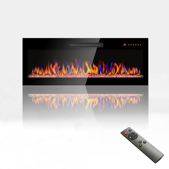 HestiNysus 42'' Inset Electric Fireplace with Remote Control and Multi-Color Flame Effects