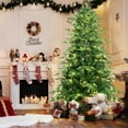 thumbnail image 1 of HestiNysus 6.5ft PE/PVC hybrid Christmas tree (steel wire + iron wire) with 350 UL tungsten lights, 1 of 8