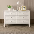 thumbnail image 1 of HestiNysus White Contemporary Roman Style Collection, Solid Wood 6 Drawer Chest, Large Dresser Chest, Painted Finish., 1 of 5