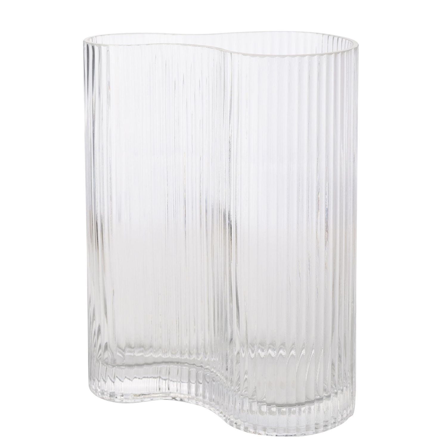 Hestia Clear Ribbed Glass Vase