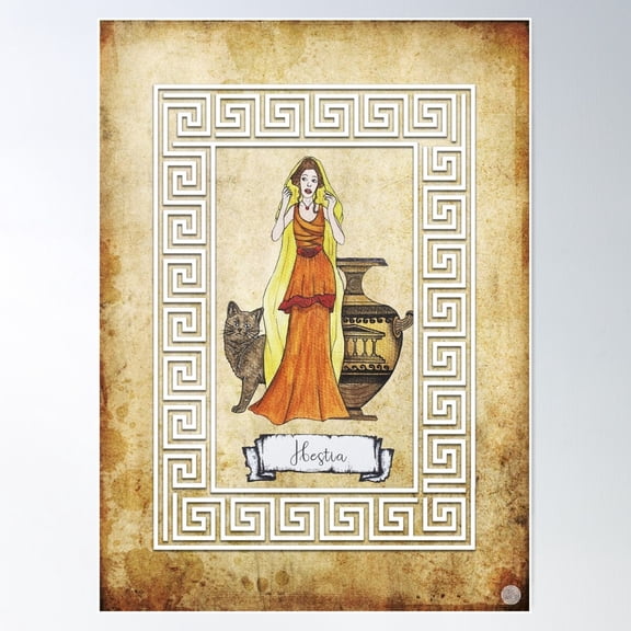 Hestia (Greek Gods Collection) Poster Wall Art, Modern Wall Decor For Living Room Bedroom, 12x18 UNFRAMED