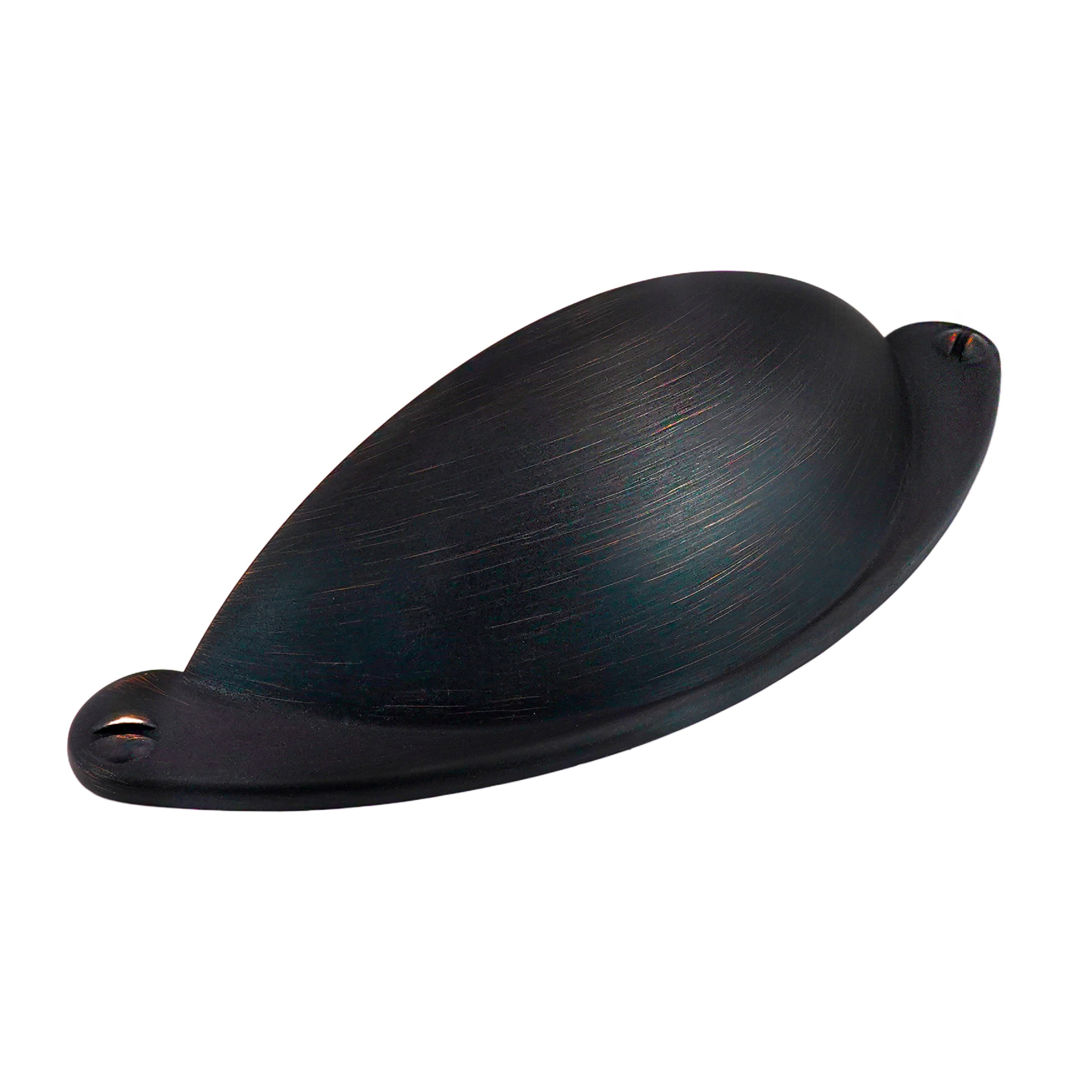 Oil Rubbed Bronze 2.5-Inch Cup Drawer Pull with Mounting Hardware