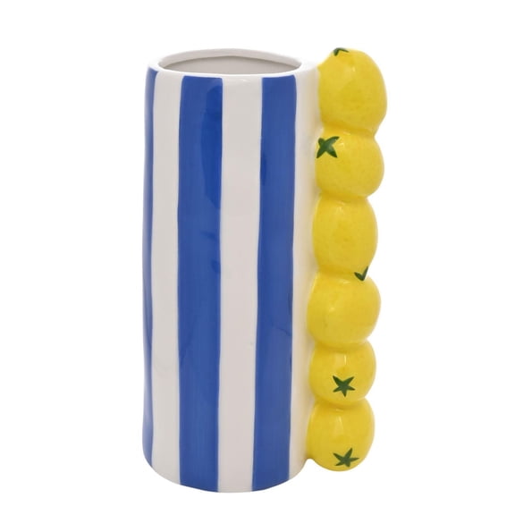 Hestia Lemon Vase With Blue Stripes