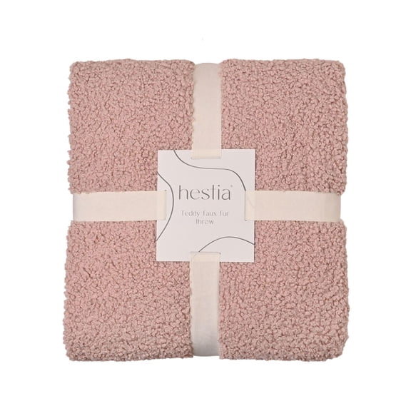 Hestia Pink Teddy Throw 150cm x 150cm