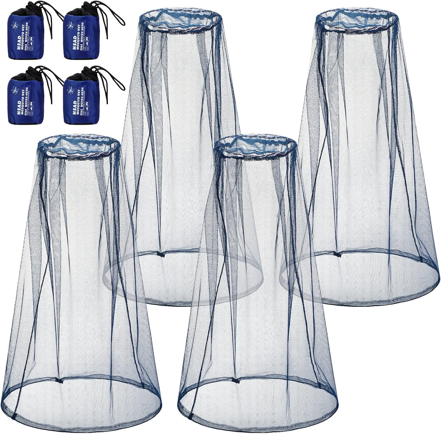 Hestya 4 Pack Mosquito Face Mesh Net Protecting Net for Outdoor Hiking ...