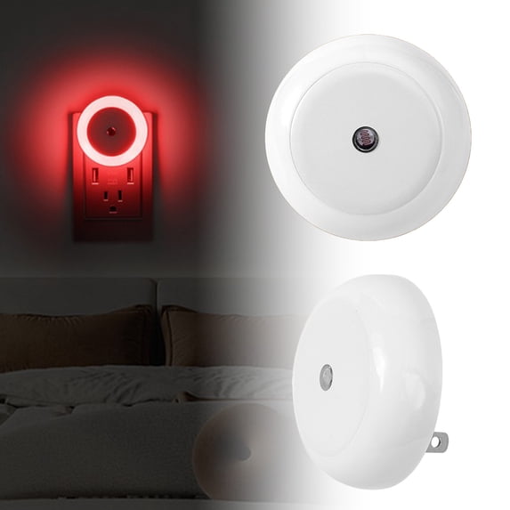 Hesxuno 2PC Light-controlled Night Light Plug-in Suitable for Corridors Stairs Bathrooms and Kitchens