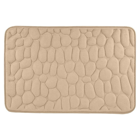 Hesxuno Bathroom Rugs, Memory Foam Bath mat, Comfortable Cobblestone Bathroom Rug, Super Absorbent Bath mat, Machine Washable Non-Slip Carpet, Soft Stone Embossed Carpet Thick Shower Floor Bath mat