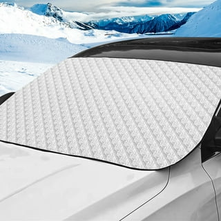 BEXITA Half Car Cover Outdoor Waterproof Car Front and Rear Windshield  Cover Thickened Fabric with Cotton Lined Car Windscreen Snow Cover, Black