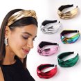 thumbnail image 1 of Hesxuno Headbands for Women Fashion Bow Knot Leather Hairband Women Hair Head Hoop Girls Hair Headband, 1 of 9