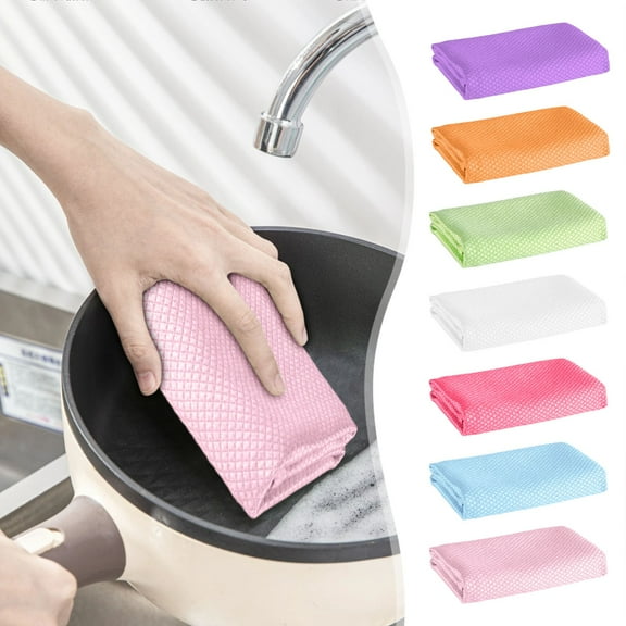 Hesxuno Microfiber Cleaning Cloth Lint Free Glass Cleaner Window Polishing Streak Free Easy Clean Rag Reusable for Mirror Kitchen Dish Auto Detailing Red
