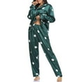 thumbnail image 1 of Hesxuno Pajama Sets For Women Soft Comfy Star Moon Printed Homewear Suits Long Sleeve Button Down Shirts Loose Pants Suits Ladies Nightwear Two Piece Outfits, 1 of 1