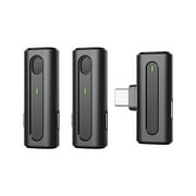 Hesxuno School Supplies Smart Electronics Wireless Lavalier Type-C Microphone 2.4GHz Clip-on Lapel Mic With Charging Case For Vlog Interview Podcast Noise Cancellation Auto Sync Low Latency(Plug-Play)