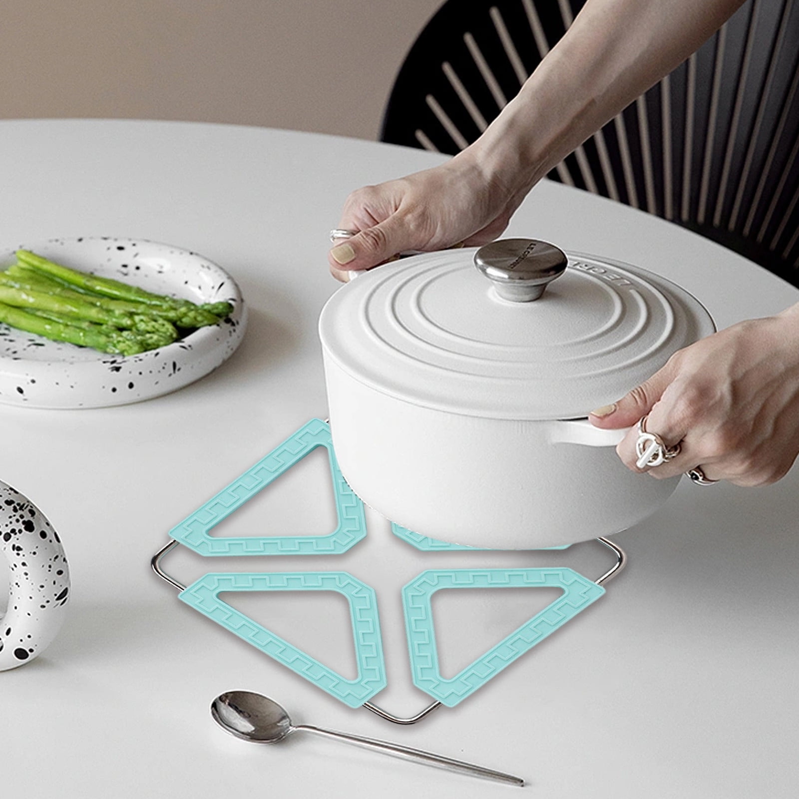 Hesxuno Stainless Steel Foldable Pot Mat, Placemat, Home Kitchen Heat