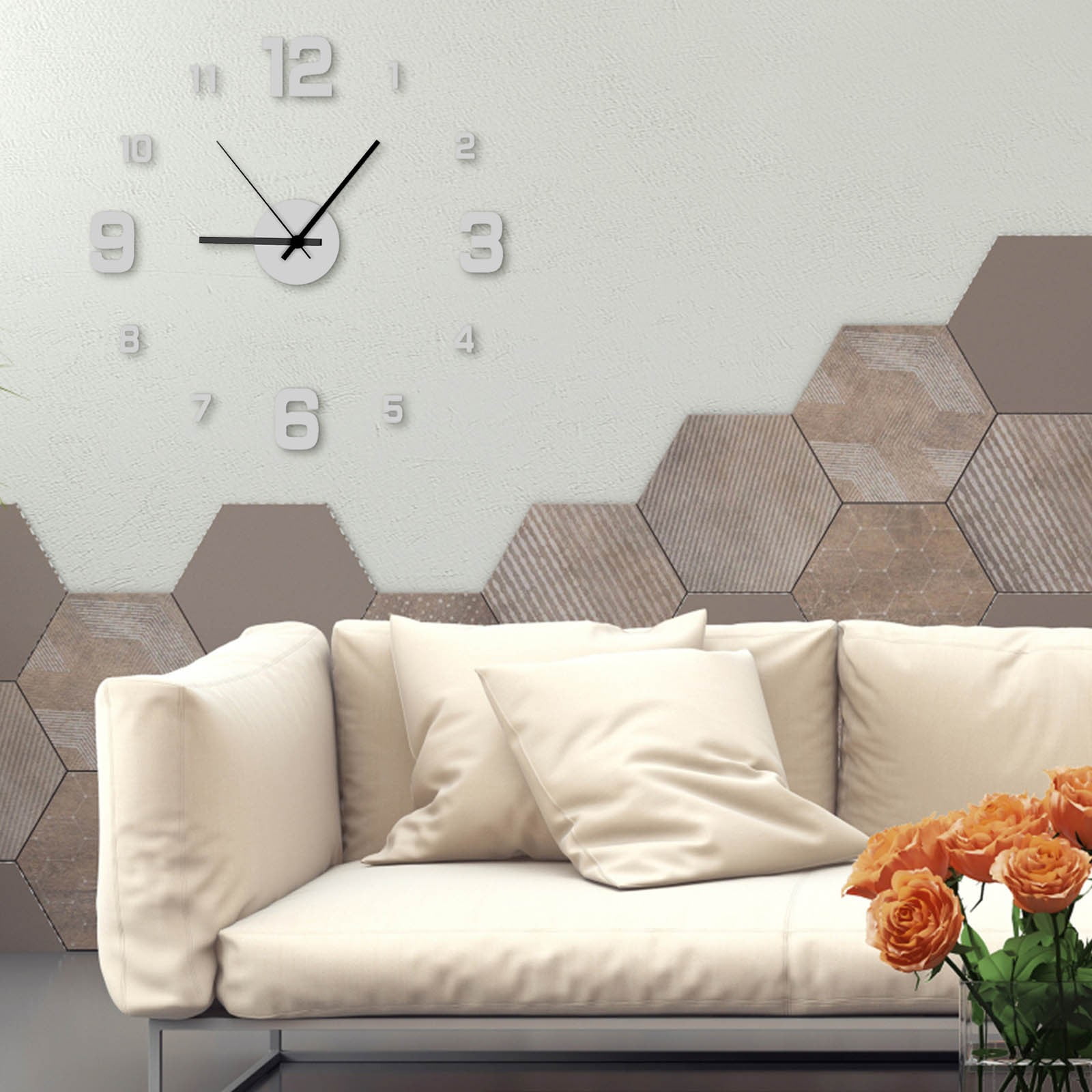 Hesxuno Wall Clocks for Living Room Decor 24 Inch Large Wall Clock ...