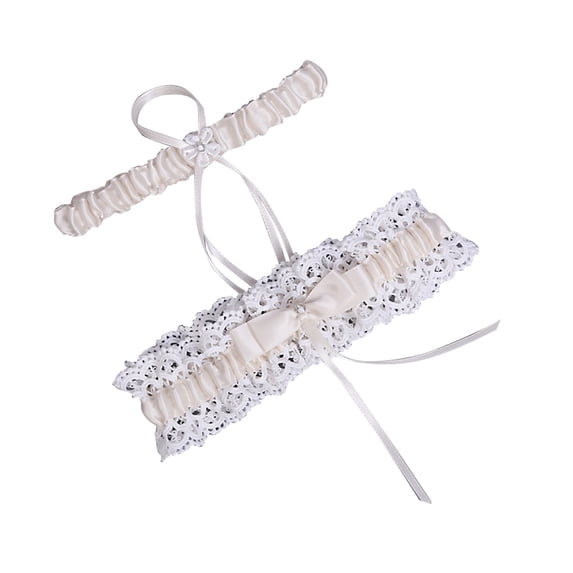Hesxuno Wedding Decoration Lace Embroidery Wedding Suit Bridal Garter Leg Decoration
