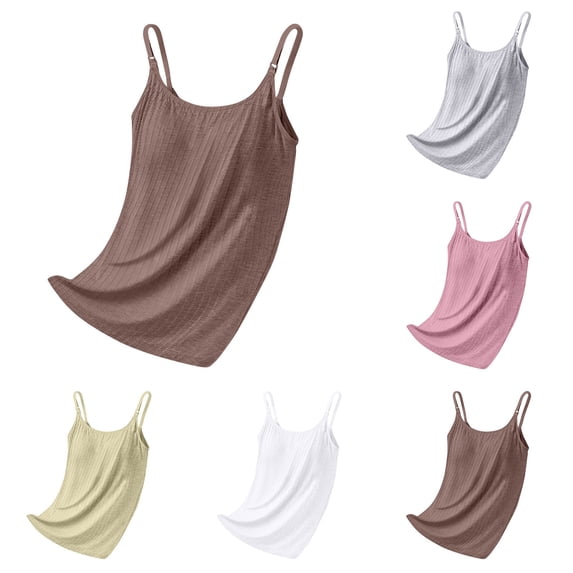 Hesxuno Women Maternity Cami Tops Adjustable Spaghetti Strap Pregnancy Tanks Comfy Built in Bra Nursing Tops Casual Basic Underwear Postpartum Tank Tops Coffee XL