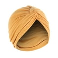 thumbnail image 1 of Hesxuno Women Solid India Muslim Ruffle Chemo Hat Headwear Head Wraps Turbans Beanie Cap Headwraps, 1 of 5