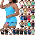 thumbnail image 1 of Hesxuno Womens Plus Size Swimsuits with Shorts Tummy Control Tankini Two Piece Bathing Suits Athletic Swimwear Multicolor XXL, 1 of 7