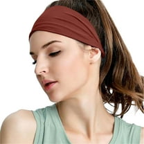 Hesxuno Yoga Headbands for Women,Non Slip Elastic Sweat Hairbands,Solid Color Head Accessories Headscarves Hair Hoop,Sweat-Absorbing Hairbands for Sports,Fitness,Running,23x13.2cm