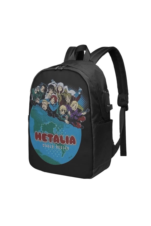 Hetalia World Series Crew Backpack Fashion Travel Backpack Laptop Backpack 17 Inch External Usb Interface Headphone Line Interface