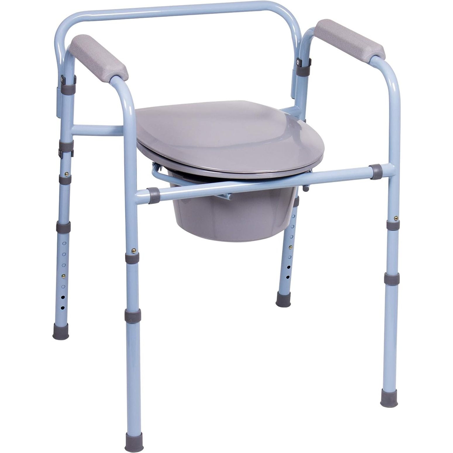 HetayC 3in1 Folding Bedside Commode Porta Potty for Adults