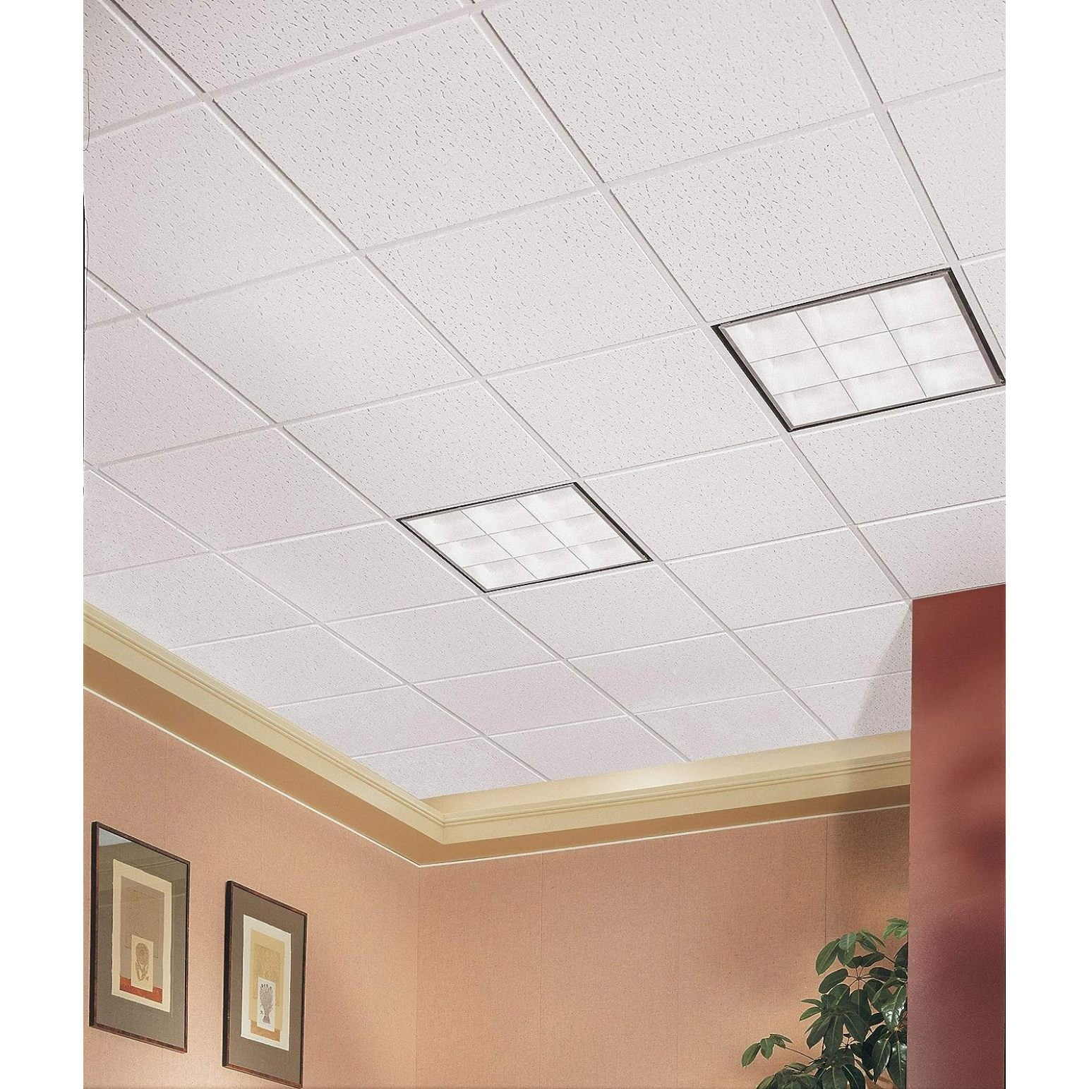 HetayC Ceiling Tiles; 2x2 Ceiling Tiles 16 pcs White Ceiling Tiles