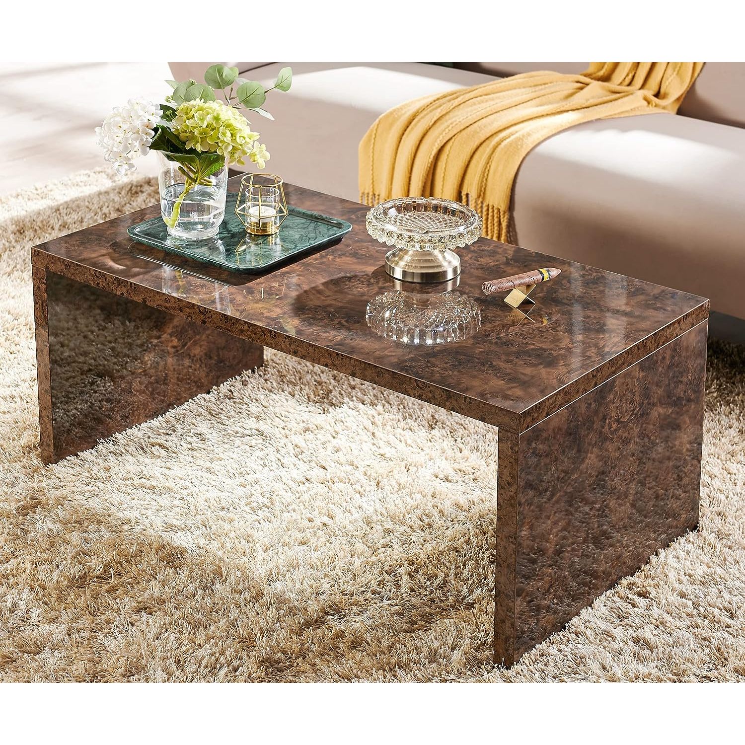 HetayC Century Modern Coffee Table for Living Room Tables Luxury with