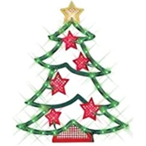 HetayC Christmas Lighted Window Decoration, Tree
