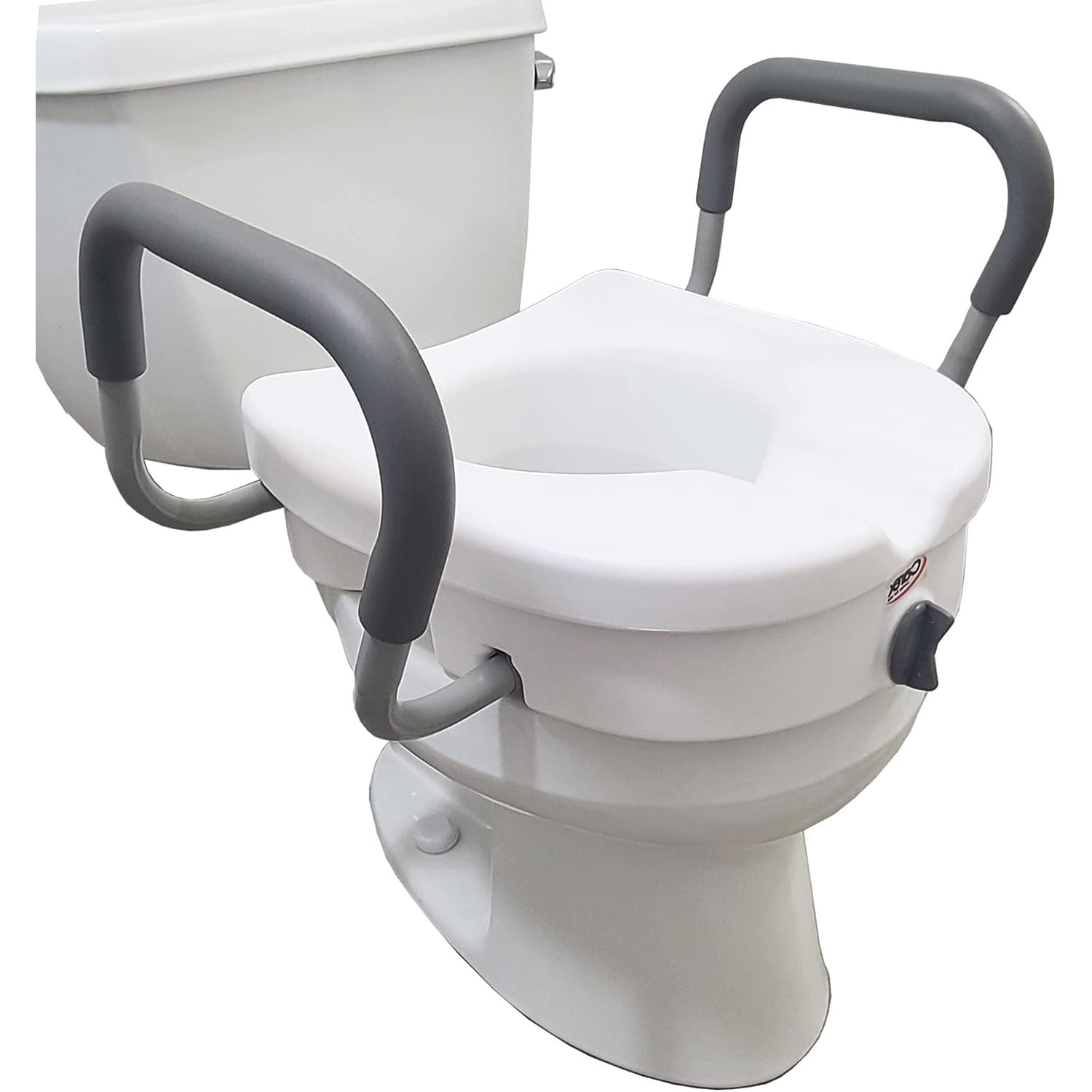 HetayC EZ Lock Raised Toilet Seat With Handles, 5" Toilet Seat Riser