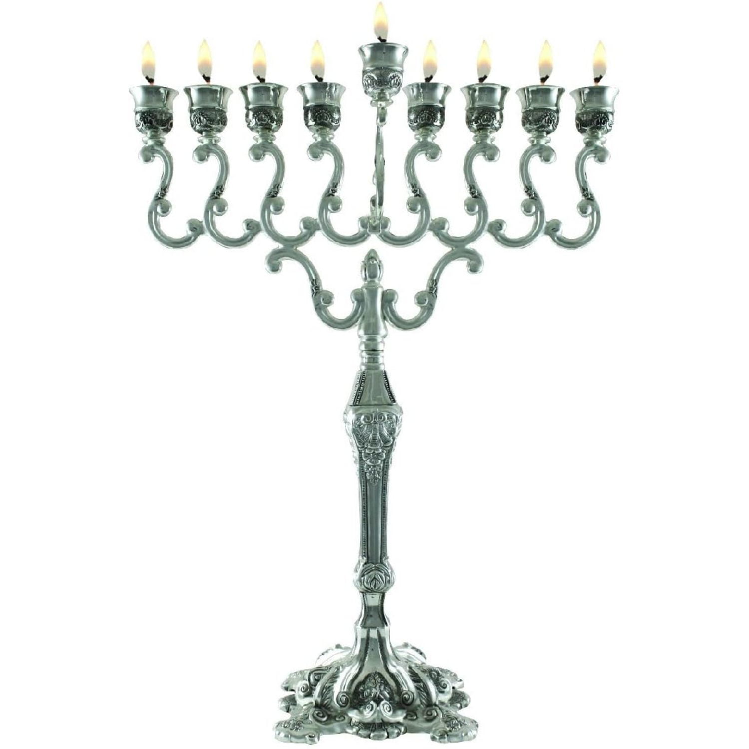HetayC Hanukkah Menorah Hanukkia Silver Plated, Oil Or Candles. 16
