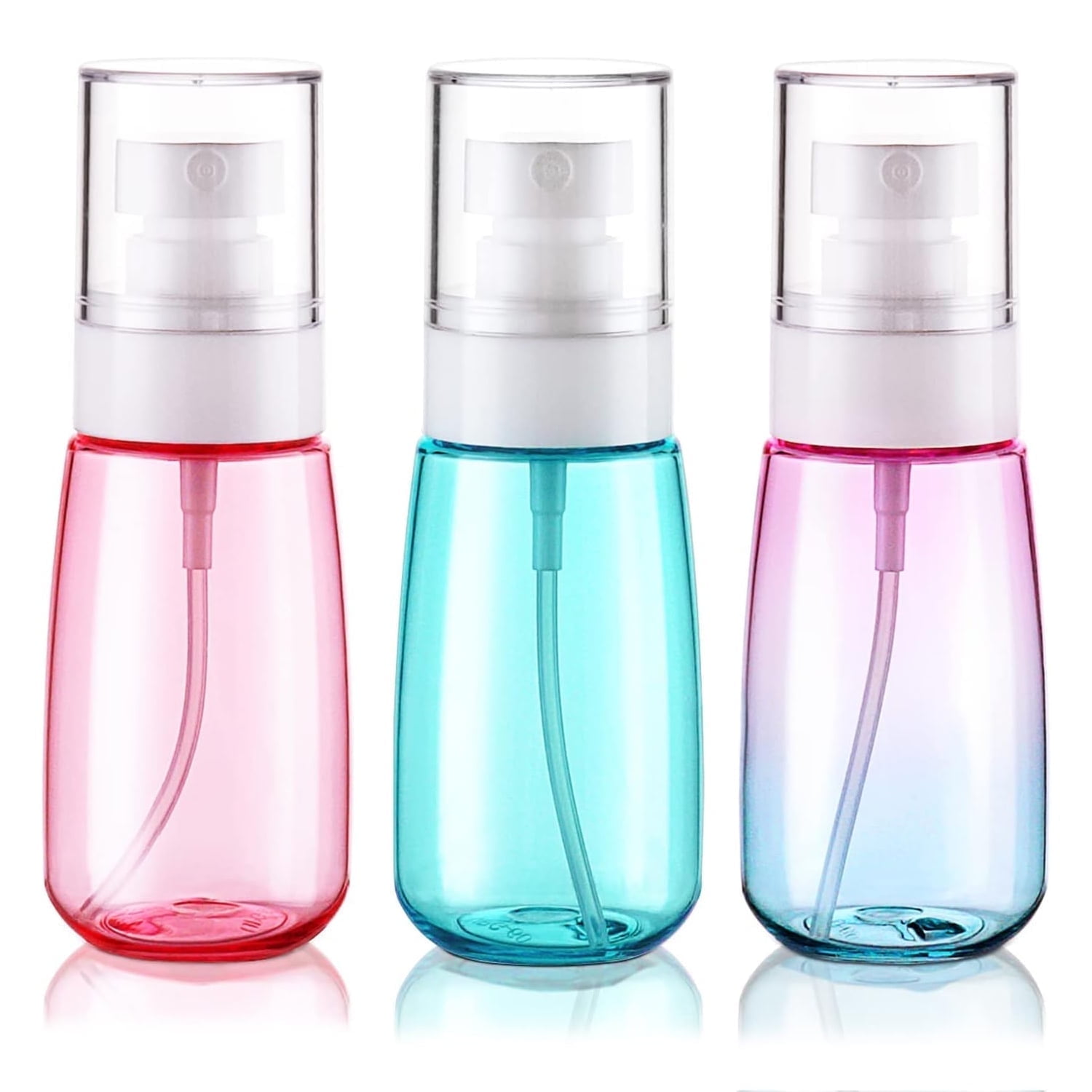 Hethyo Refillable Leak-proof Plastic Travel Mist Spray Bottle/Toner Clean Dispenser Bottle -3PCS 60ml (3 colors)