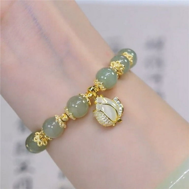 Jade bracelet with shop gold clasp