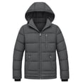 thumbnail image 1 of Heting Men's Winter Puffer Jacket with Hood Lightweight Quilted Coat Windproof Outerwear for Travel Daily Wear Dark Grey XX-Large, 1 of 9