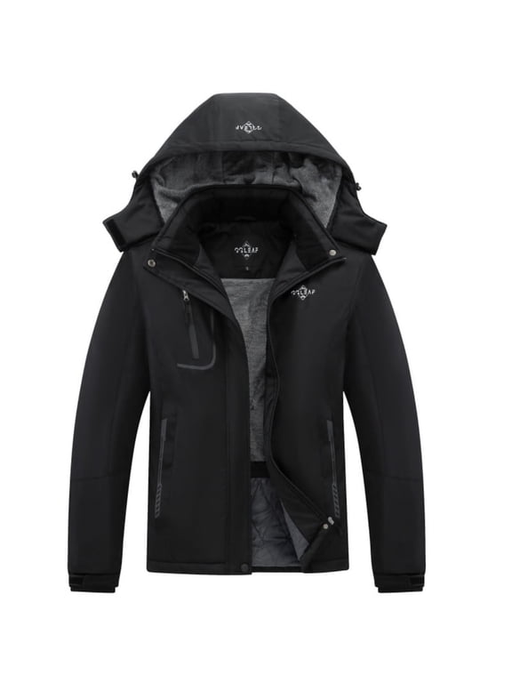 Women's Heavyweight Winter Parka with Plush Fleece Lining & Quilted Insulation Windproof Hooded Outdoor Coat Black XX-Large