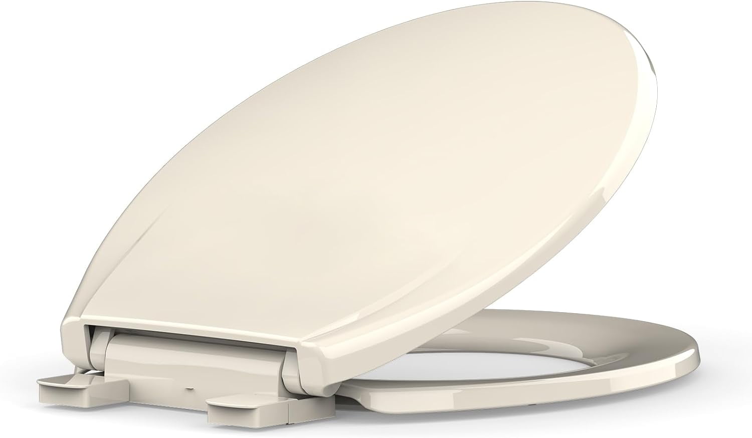 Almond 17" Round Slow-Close Plastic Toilet Seat