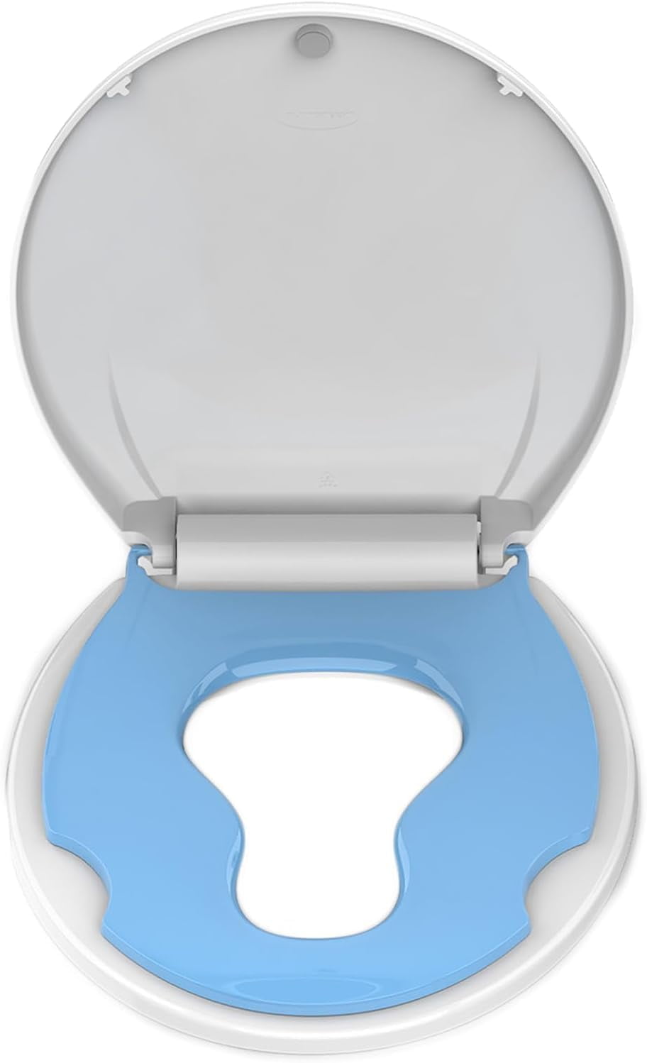 Hetoy 17” Round Toilet Seat with Built-in Toddler Seat for Easy Potty Training, Baby Toilet lid 2 in 1, Easy Install Clean,PP Material Safe and No Loosen,Perfect for Both Adults and Children, Blue
