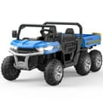 thumbnail image 1 of Hetoy 24V Ride on Toys, 2 Seater 6-Wheel UTV Car, 4WD Powered Ride on Dump Truck for Big Kids with Trailer Remote Control, Blue, 1 of 8