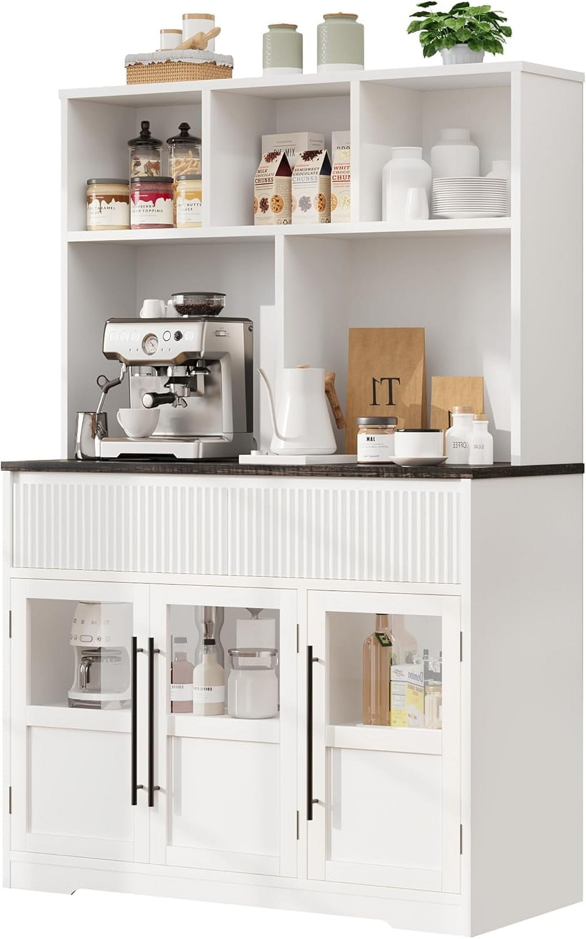 Hetoy 60'' Kitchen Pantry Cabinet, Tall Kitchen Cabinet Pantry Cabinet ...