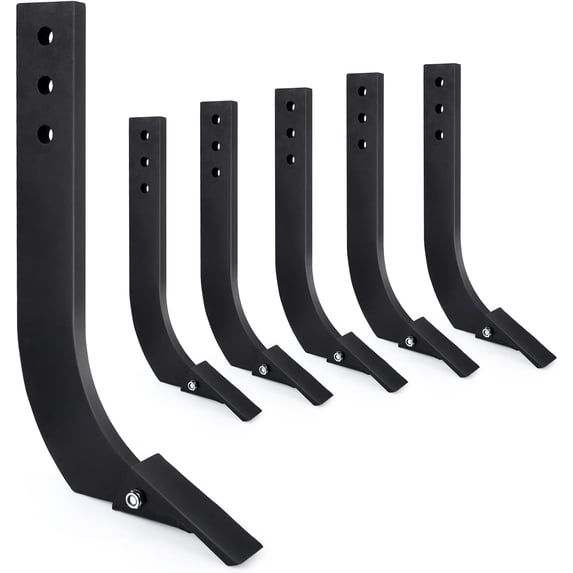 Hetoy 6pcs Box Blade Shank - 16'' Heavy-Duty Scarifier Shank with 3 Holes for Box Scraper, Adjustable for Grading and Land Leveling, Includes 2 Replaceable Teeth