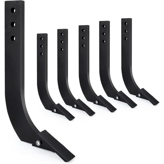 Hetoy 6pcs Box Blade Shank - 16'' Heavy-Duty Scarifier Shank with 3 Holes for Box Scraper, Adjustable for Grading and Land Leveling, Includes 2 Replaceable Teeth