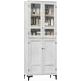 thumbnail image 1 of Hetoy 71-Inch Tall Storage Cabinet, Kitchen Food Cabinet, 5-Shelf Bathroom Cabinet, Glass Door with 4-Door Adjustable Shelves for Kitchen, Dining Room, Bathroom, Antique White, 1 of 8