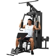 Hetoy Multifunctional Home Gym Equipment, Home Gym Station with Pulley System, 150 lbs, Weight Stacking Exercise Machine, for Total Body Strength Training