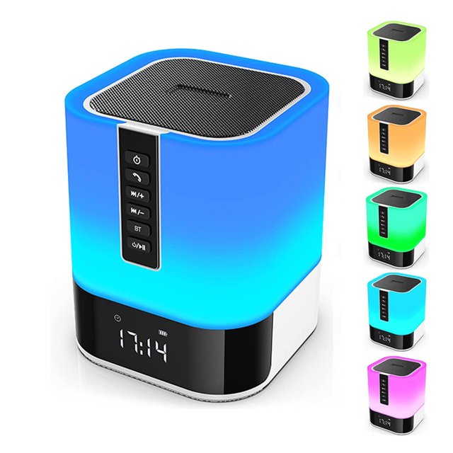 Hetyre Bluetooth Speaker MultiColor Night Light, Alarm Clock Best