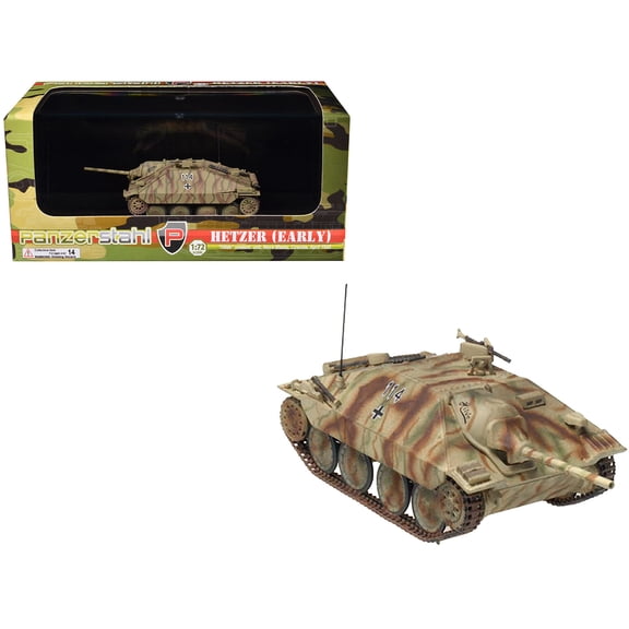 Hetzer (Early) Tank Destroyer "#114, Hilde, Nove Mesto, Czechoslovakia" (1945) German Army 1/72 Die Cast Model by Panzerstahl